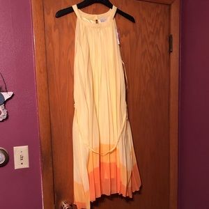 Yellow ombré knee length dress